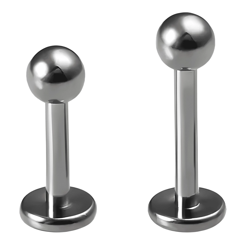 PIERCING SWTI125 ,6 UNIDADES LABRET BOLA TITANIUM 1.2X8X3 - 1