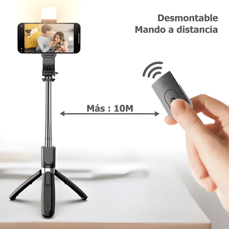TRIPODE DE PALO SELFIE PARA MOVIL 1M LUZ CONTROL NEGRO #5 - 4