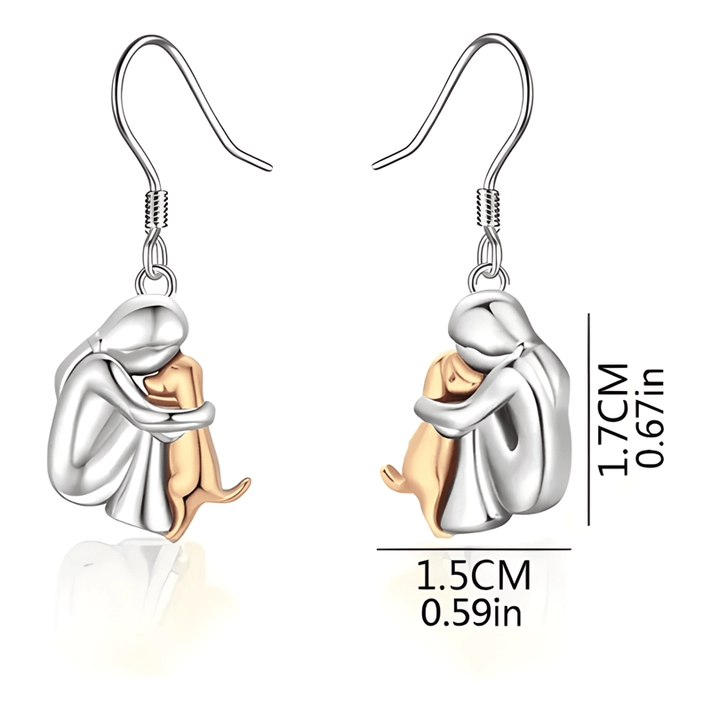 AROS DE MUJER EN PLATA 925 DISEÑO DE PERRITO - 1