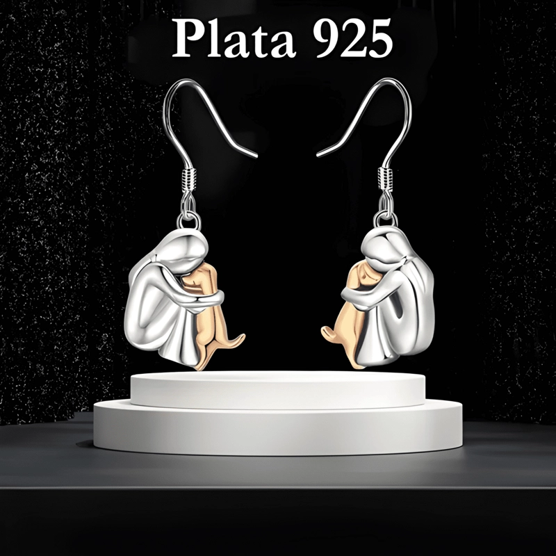 AROS DE MUJER EN PLATA 925 DISEÑO DE PERRITO - 3