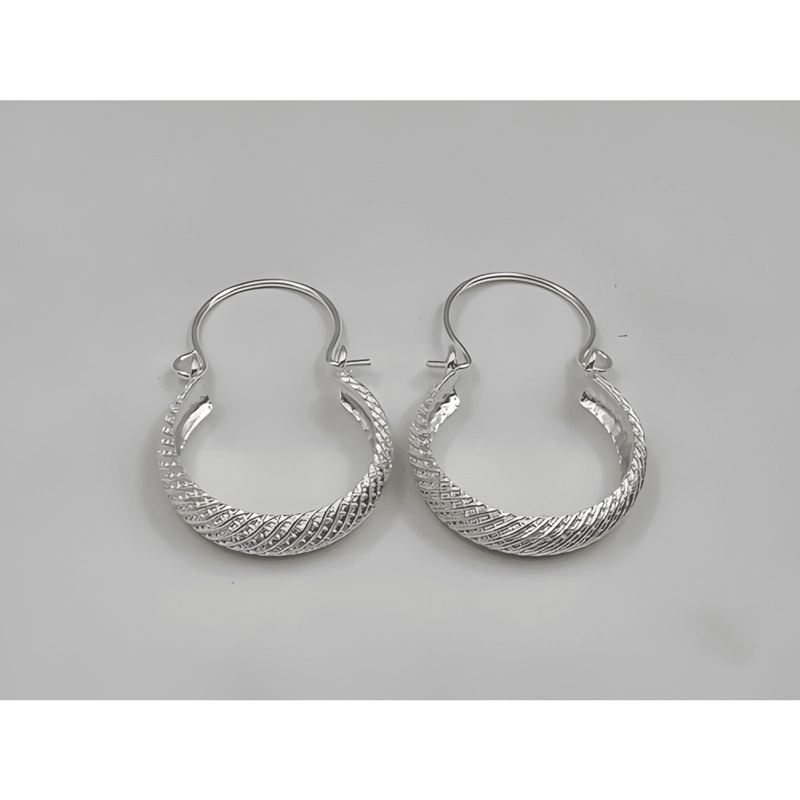 AROS PLATA 925 ARGOLLA BOTE FACETADOS 20MM REGALO MUJER CAJA - 1