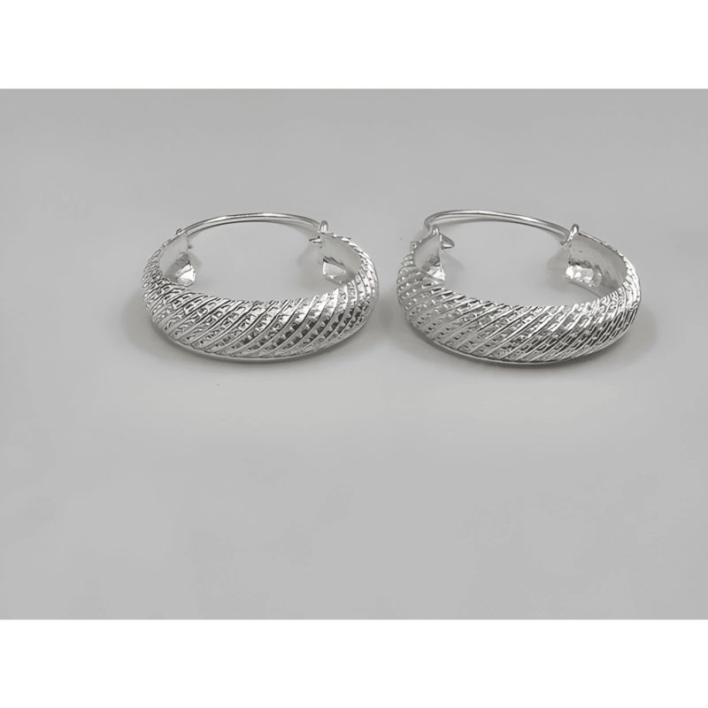 AROS PLATA 925 ARGOLLA BOTE FACETADOS 20MM REGALO MUJER CAJA - 3