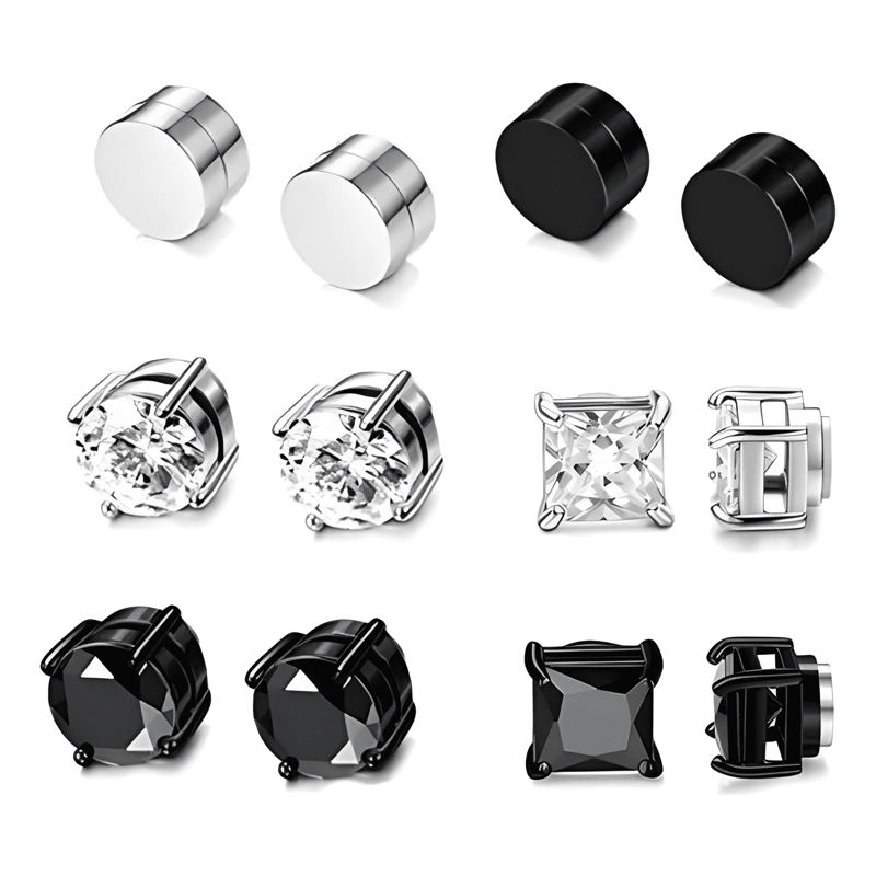 SET 10 PARES DE AROS PIERCING FALSOS A PRESION Y #2 - 4