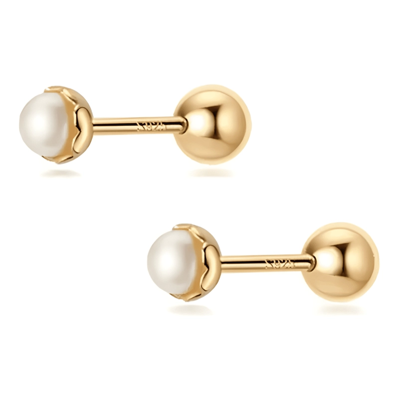 AROS CHAPADO EN ORO 18 KILATES (18K PARA BEBE ATORNILLADOS - 1