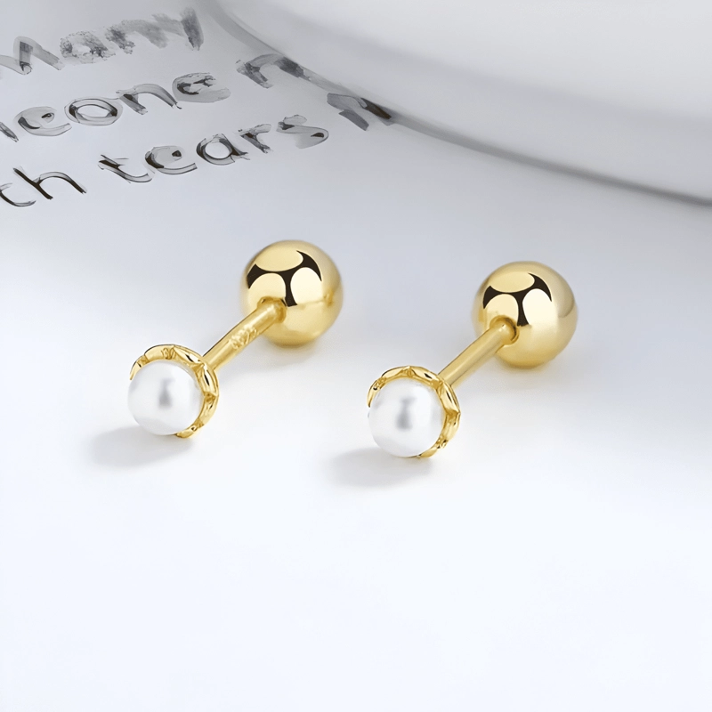 AROS CHAPADO EN ORO 18 KILATES (18K PARA BEBE ATORNILLADOS - 2