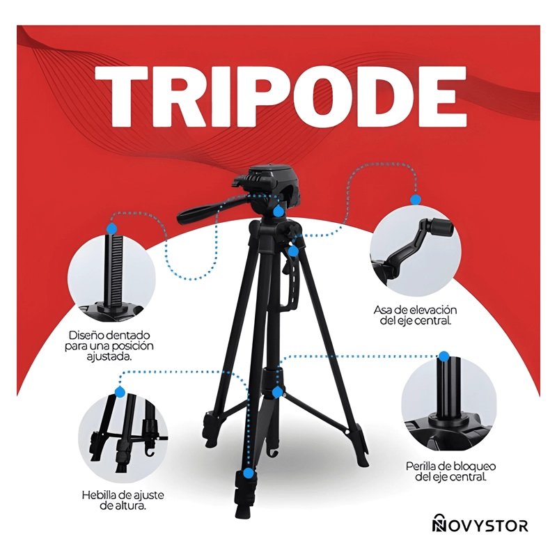 TRIPODE PROFESIONAL PARA CAMARA, CELULAR, VIDEO COLOR #1 - 2