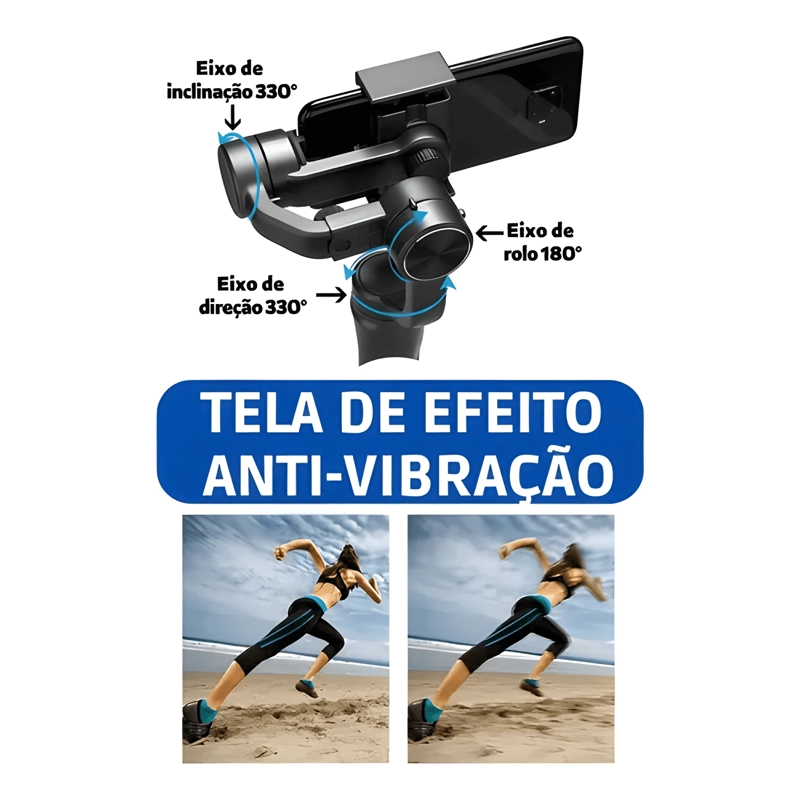 ESTABILIZADOR DE TELE FONO CELULAR GIMBAL H4 PARA NEGRO - 3