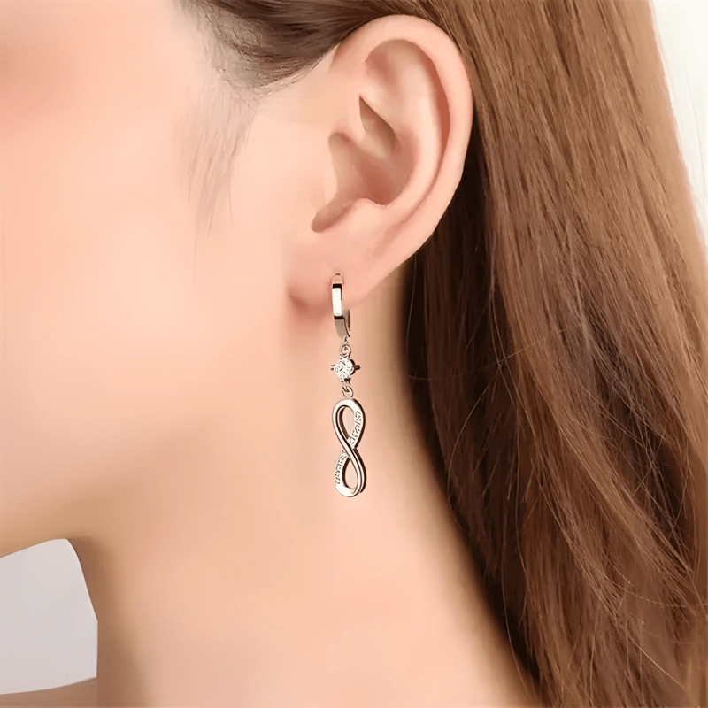 AROS PLATA 925 INFINITO ARITOS PENDIENTES MUJER REGALO JOYAS - 4