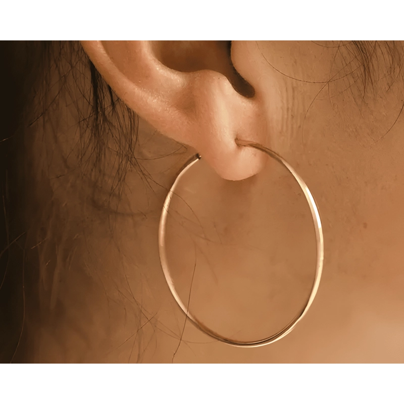 AROS ARGOLLAS DE PLATA BAÑADAS EN ORO 18K (40MM) - 2