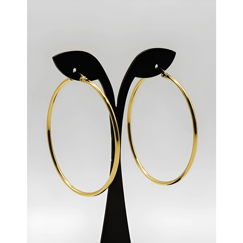 AROS ARGOLLA ACERO QUIRURGICO ARGDW 50MM 1 PAR DORADO #1 - 1