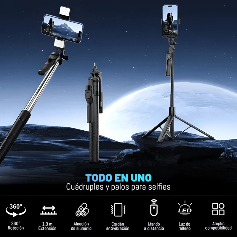 1.9 M TRIPODE PARA CELULAR SELFIE STICK PARA TELEFONO #1 - 1
