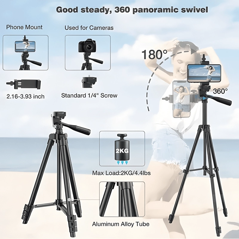 TRIPODE CELULAR CAMARA SOPORTES 170 CM CONTROL BLUETOOTH - 1