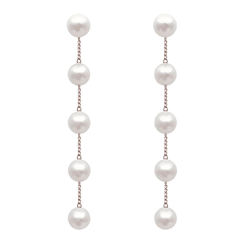 AROS PERLAS COLGANTES MUJER LARGOS CUTE ARITOS PERLITAS - 1