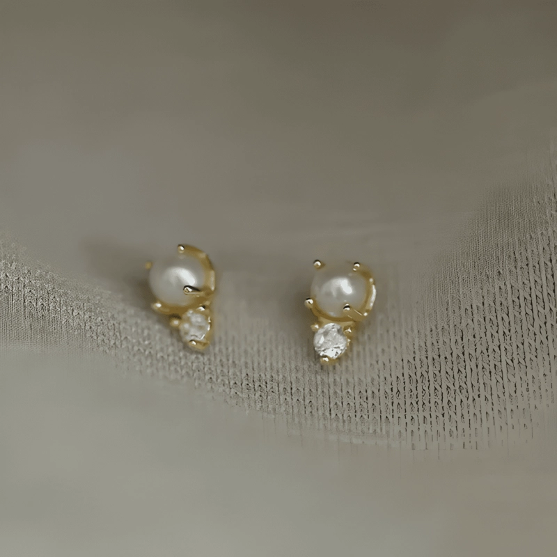 AROS PERLA ORO 18KT SOBRE PLATA 925 DELICADO EXCLUSIVO DISEÑ - 3