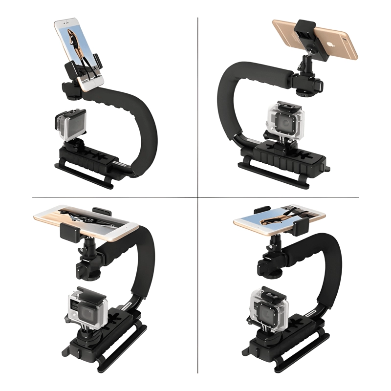 SOPORTE ESTABILIZADOR PARA CELULAR CAMARA LUZ LED NEGRO - 3