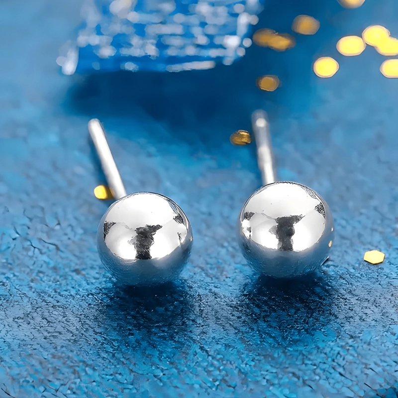 AROS DE PLATA 925 PERLAS BOLITAS PLATEADO - 1