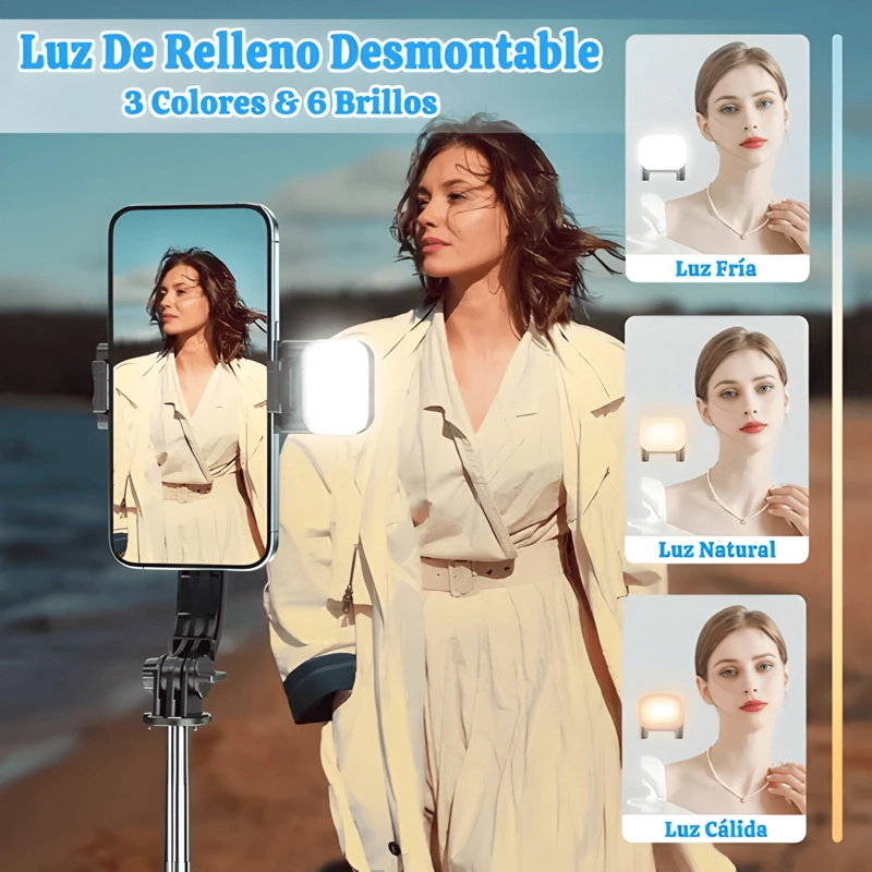 PALO SELFIE PARA MOVIL CON LUZ TRIPODE BLUETOOTH #30 - 3