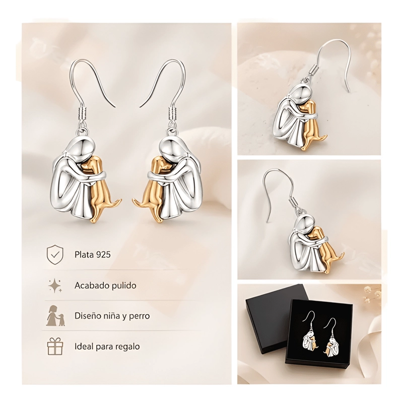 AROS PLATA 925 MUJER PERRO MASCOTA JOYA REGALO - 1