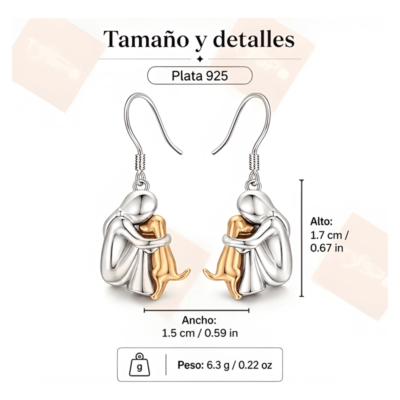 AROS PLATA 925 MUJER PERRO MASCOTA JOYA REGALO - 2