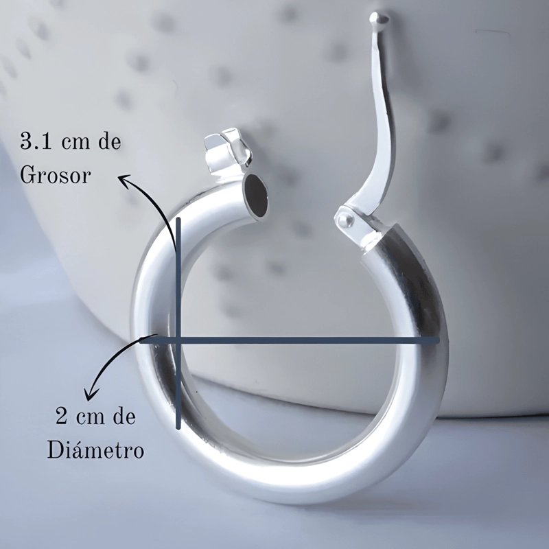 AROS DE PLATA 925 ARGOLLAS GRUESA 2CM - 2
