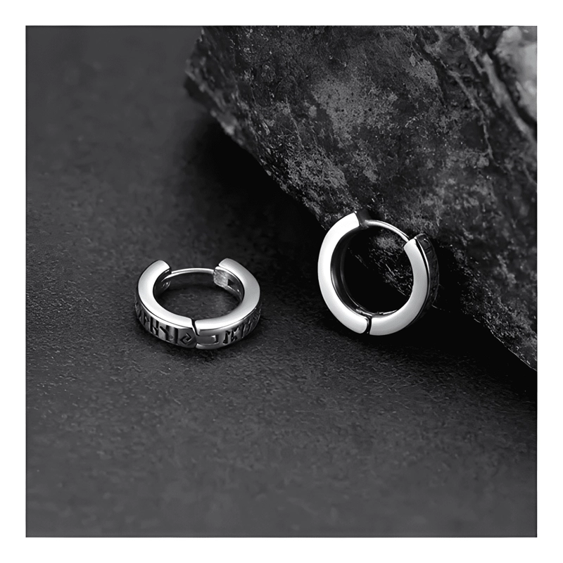 PACK 2 PARES AROS RUNAS VIKINGAS HOMBRE MUJER PIERCING #2 - 2