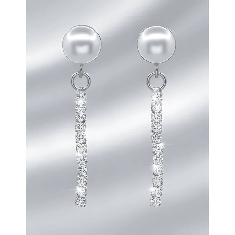 AROS PLATA 925 PERLA DE RIO CADENA DE CIRCONES TENIS MUJER - 1