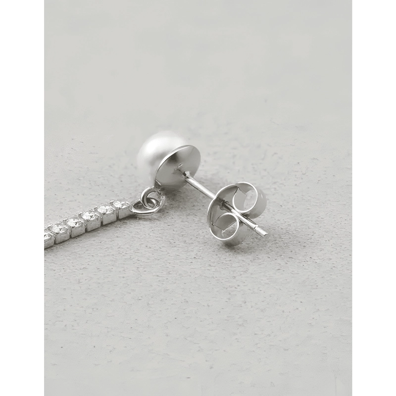 AROS PLATA 925 PERLA DE RIO CADENA DE CIRCONES TENIS MUJER - 3