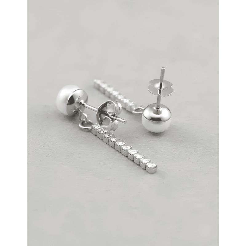 AROS PLATA 925 PERLA DE RIO CADENA DE CIRCONES TENIS MUJER - 4