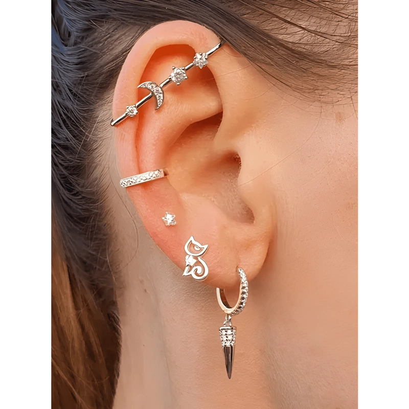 AROS ARGOLLAS PLATA 925 CON ORO HOMBRE Y MUJER BLANCO - 3