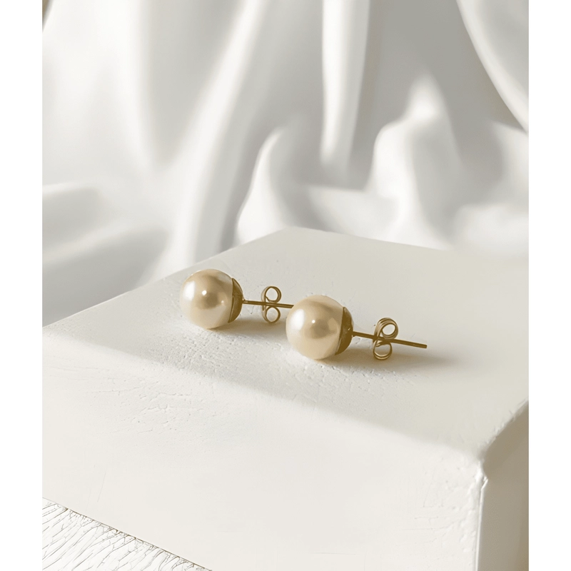 AROS DE PERLA MALLORCA CLASICO BASE ENCHAPADA EN ORO 18K #4 - 4