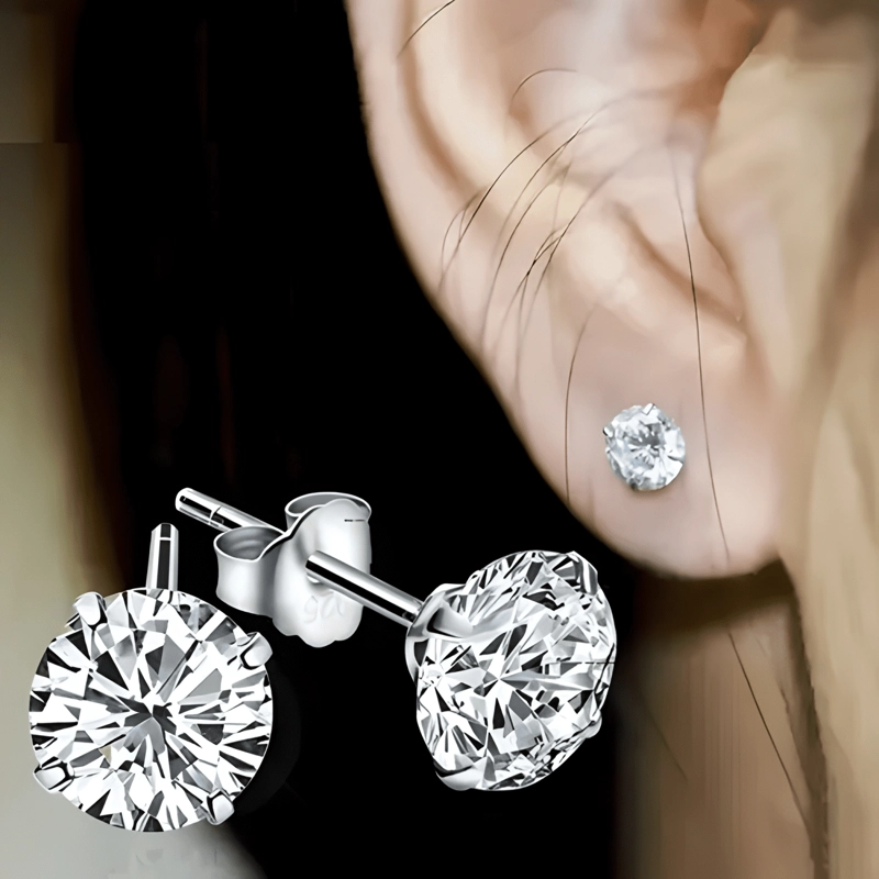 AROS DE PLATA 925 CON CRISTALES SWAROVSKI PARA PLATEADO - 2