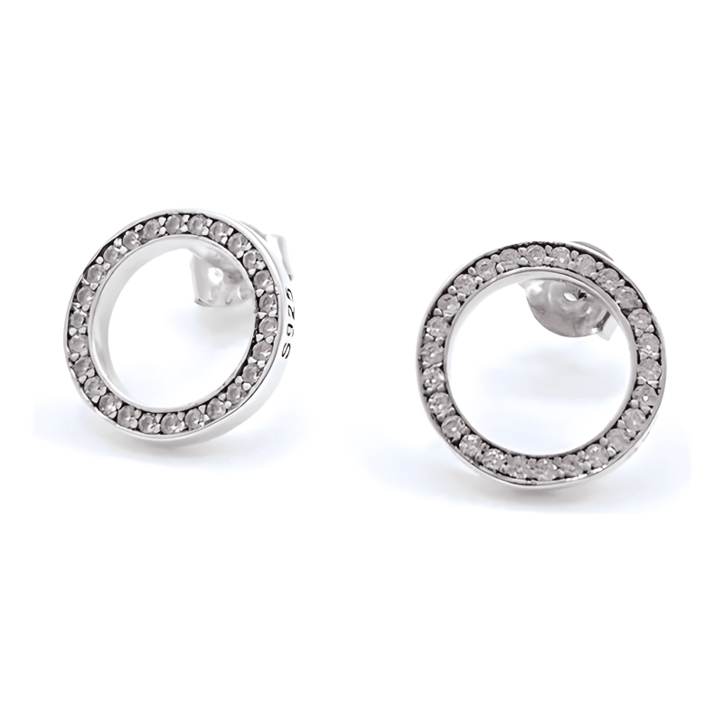 AROS CIRCULOS, PLATA 925, CZ; JOYERIA FINA, REGALO DE MUJER - 1
