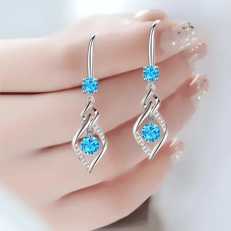AROS COLGANTES MUJER ZIRCONIA ENCHAPADO PLATA 925 - 1