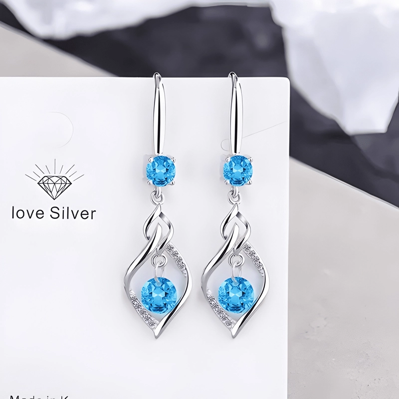 AROS COLGANTES MUJER ZIRCONIA ENCHAPADO PLATA 925 - 2