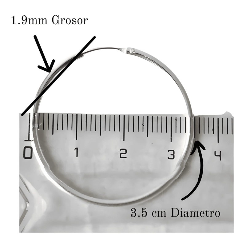 AROS DE PLATA 925 ARGOLLAS 35 MM. SPR - 1