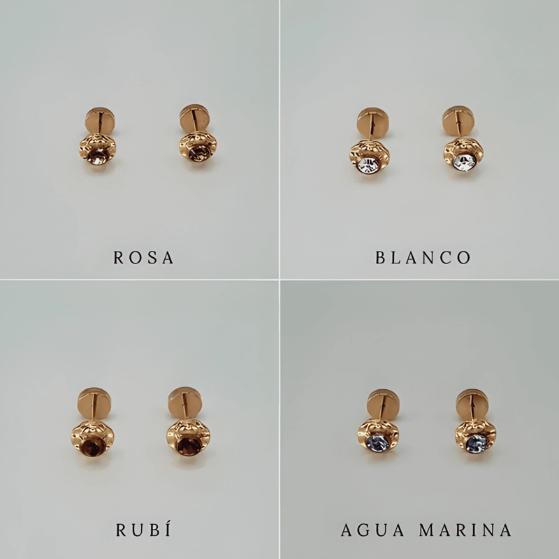 AROS PARA BEBE  Y NIÑA ABRIDORES DE ORO 14K, PIEDRA CIRCON - 4