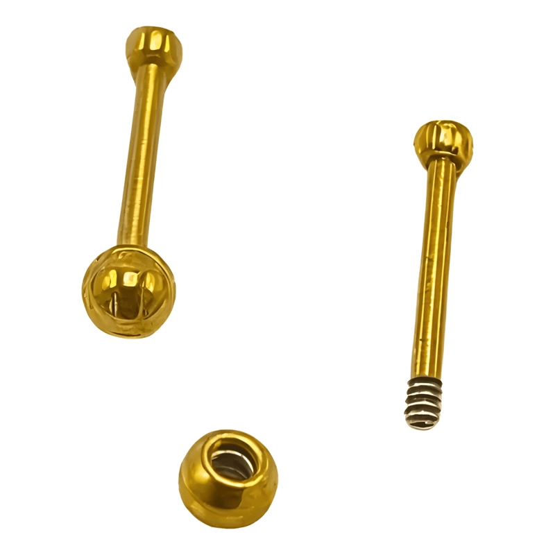 AROS PUNTO DE LUZ BEBE 20G TITANIO ASTM F136 G23 DORADOS - 4