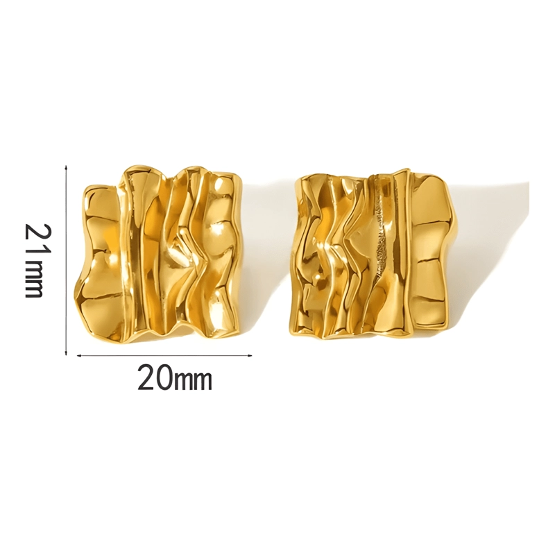 AROS MAXI CHUNKY BAÑADOS EN ORO 18K PARA MUJER - 2