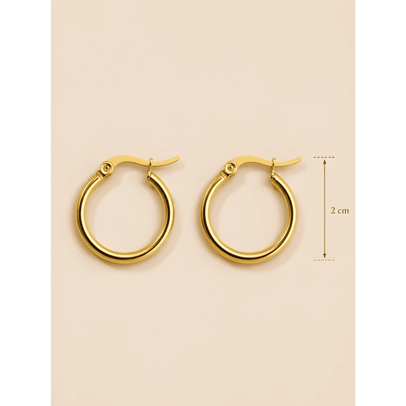 AROS MUJER ARGOLLAS CLASICAS DE 2CM EN ACERO INOXIDABLE - 2