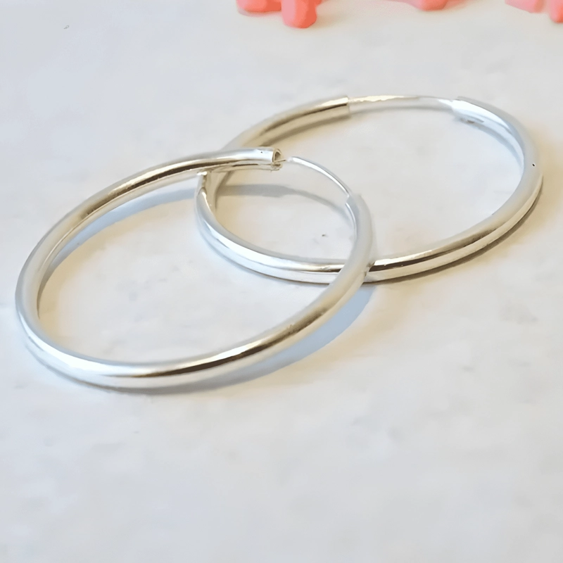 AROS DE PLATA 925 ARGOLLAS 45 MM PLATEADO - 1