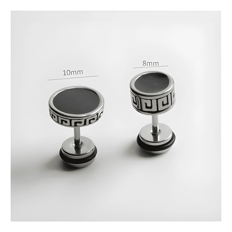 AROS ACERO INOX HOMBRE MUJER BORDE ROMANO PIERCING NEGRO - 2