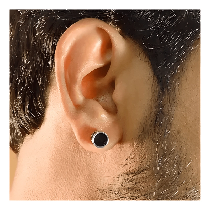 AROS ACERO INOX HOMBRE MUJER BORDE ROMANO PIERCING NEGRO - 3