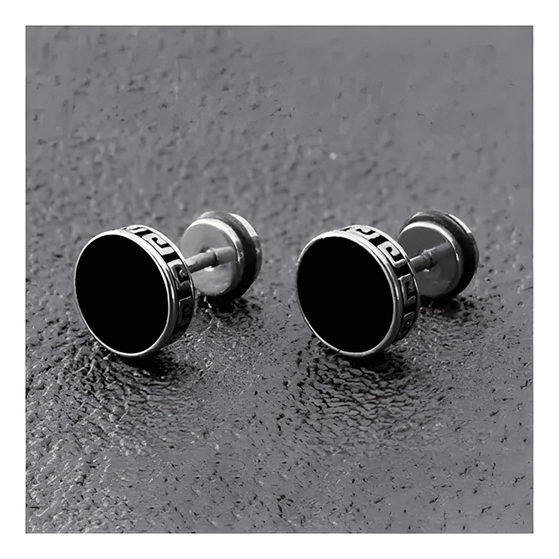 AROS ACERO INOX HOMBRE MUJER BORDE ROMANO PIERCING NEGRO - 4