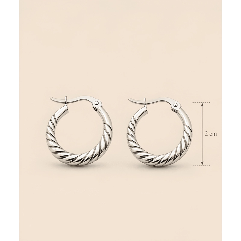 AROS MUJER ARGOLLAS CASUALES EN ACERO INOXIDABLE CAJA #1 - 2
