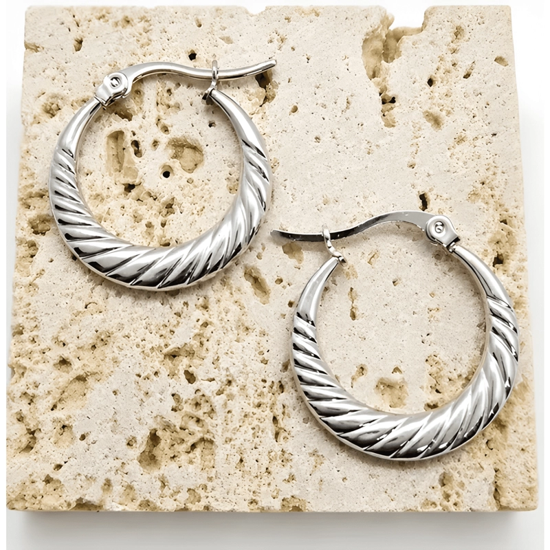 AROS MUJER ARGOLLAS CASUALES EN ACERO INOXIDABLE CAJA #1 - 4