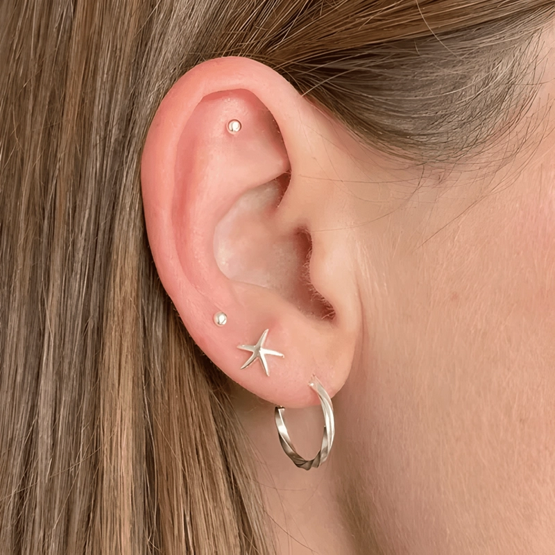 AROS PEQUEÑOS MINI PENDIENTES ESFERAS 2 MM PLATA 925 - 1