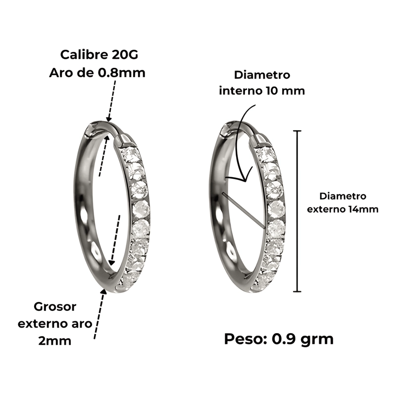 AROS ARGOLLAS AURA SHINE 10MM TITANIO ASTM F136 PLATEADO - 1