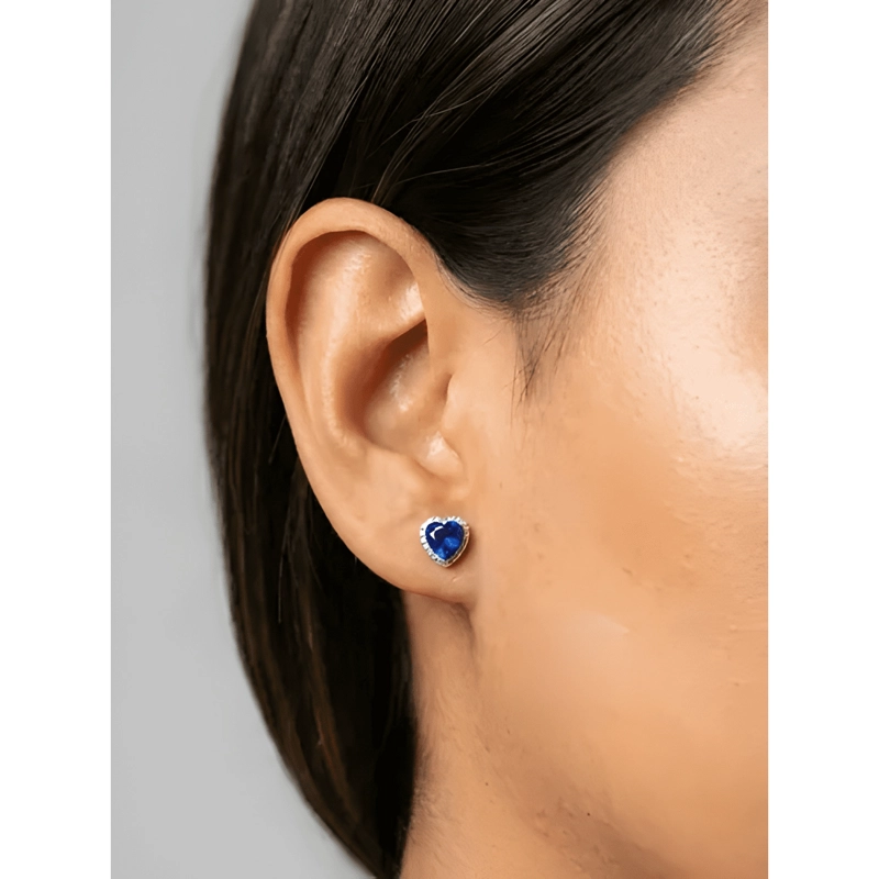AROS PLATA 925 CORAZON HECHO CON SWAROVSKI REGALO VALENTIN - 2