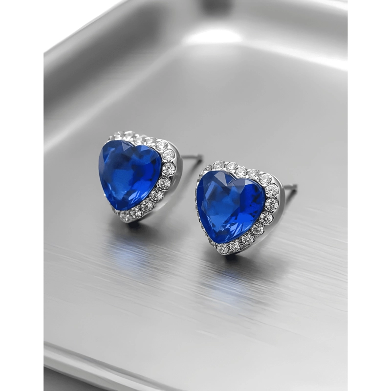 AROS PLATA 925 CORAZON HECHO CON SWAROVSKI REGALO VALENTIN - 3