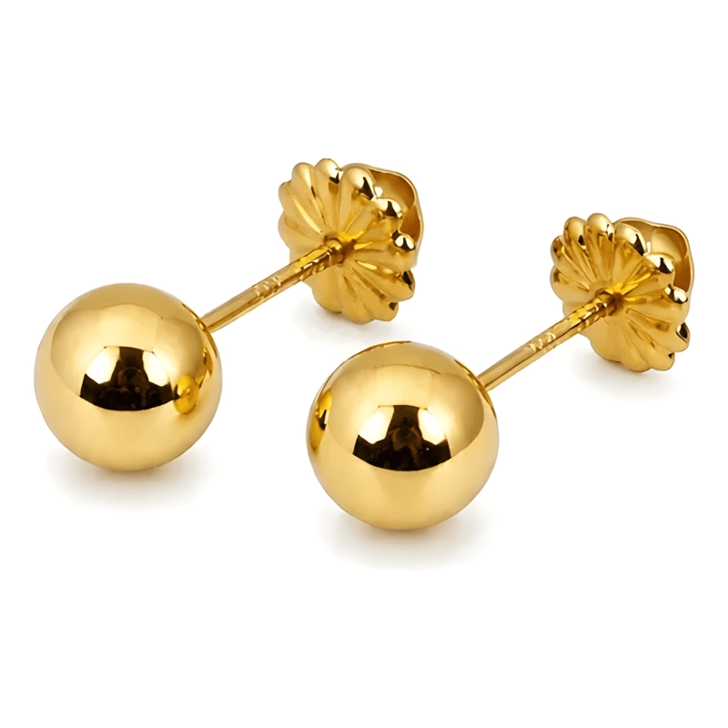AROS BOLITA 6MM N4 ORO 18K 0.75GR NIÑA HIPOALERGE NICO - 1